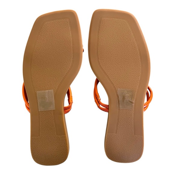 Azalea Wang Stetson-Orange Tubular Straps Flat Sandal, 7 - Picture 8 of 8